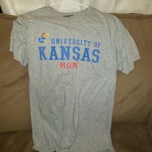 Kansas University Mom gray short sleeve  t-shirt size medium by Unwind